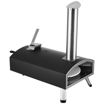 12" Outdoor Pizza Oven Portable Wood Pellet Pizza Oven Iron Spray Camping