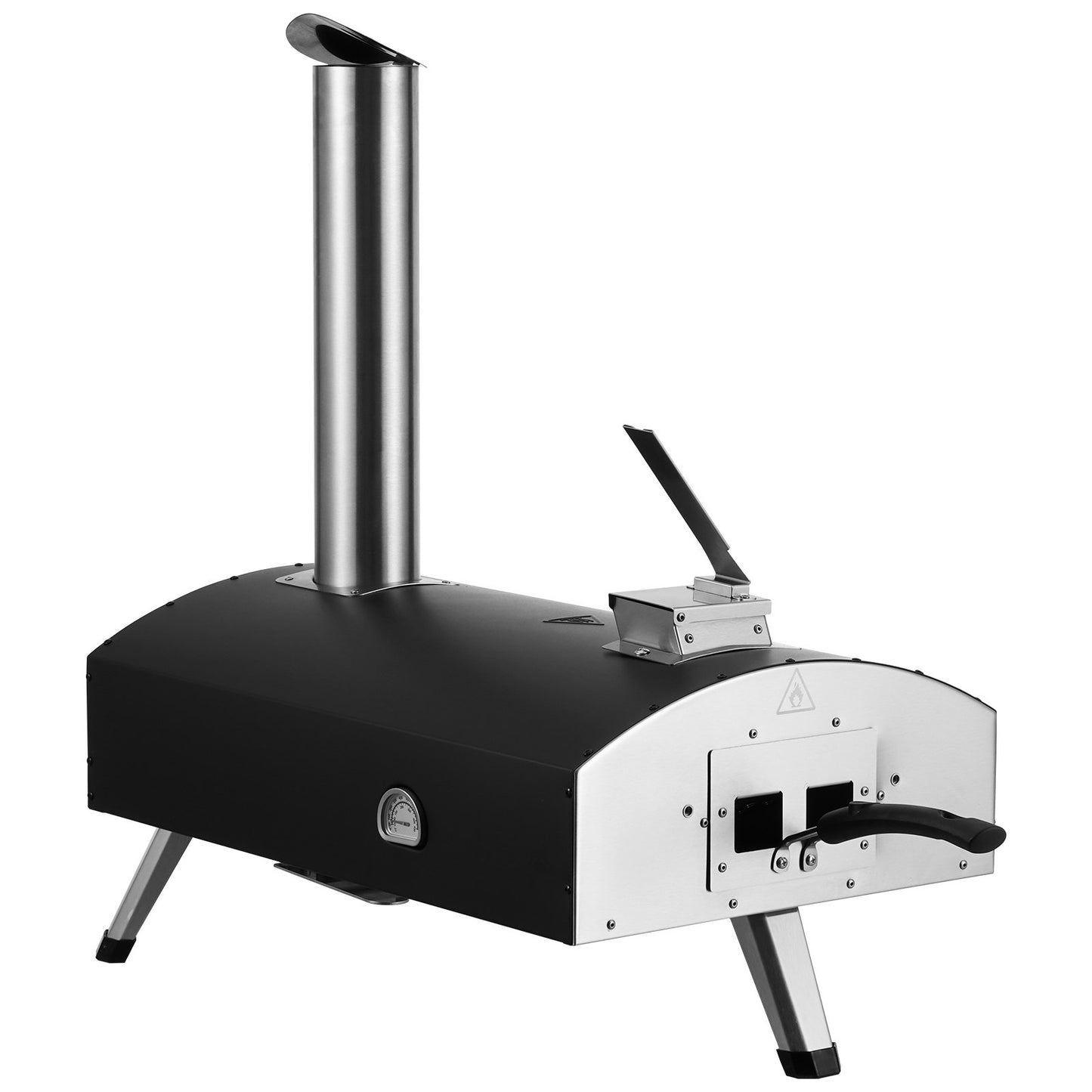 12" Outdoor Pizza Oven Portable Wood Pellet Pizza Oven Iron Spray Camping