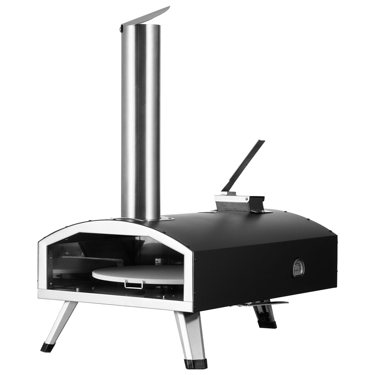 12" Outdoor Pizza Oven Portable Wood Pellet Pizza Oven Iron Spray Camping