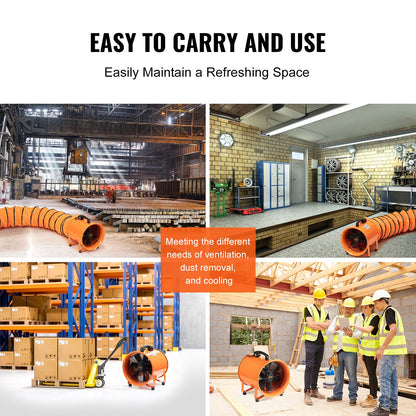 254 mm bärbar fläktfläkt 10 m kanalslang Ventilator Industriell