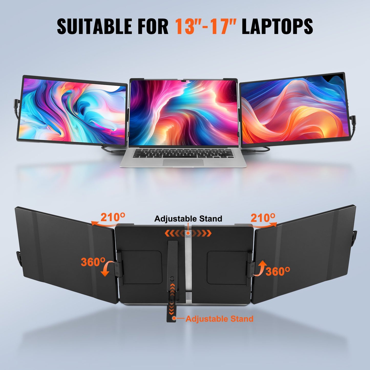 Laptop Screen Extender 14" HD 1080P bärbar bildskärm för 13"-17" bärbar dator