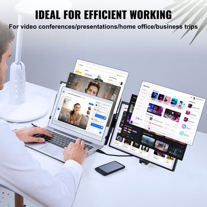 Laptop Screen Extender 14-tums HD 1080P bärbar bildskärm för 13"-17" bärbar dator