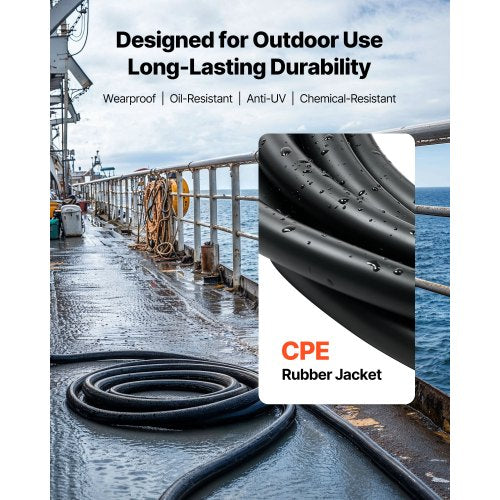 50 FT 10AWG Premium Elkabel Koppar Förlängningssladd