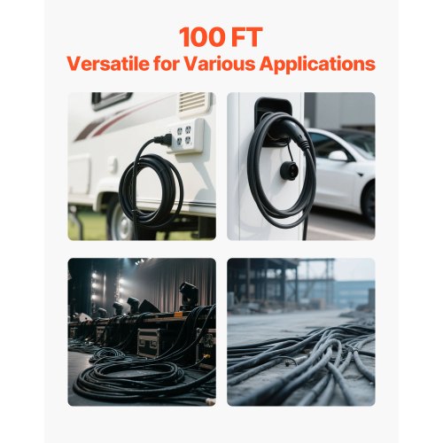 100 FT 10AWG Premium Elkabel Koppar Förlängningssladd