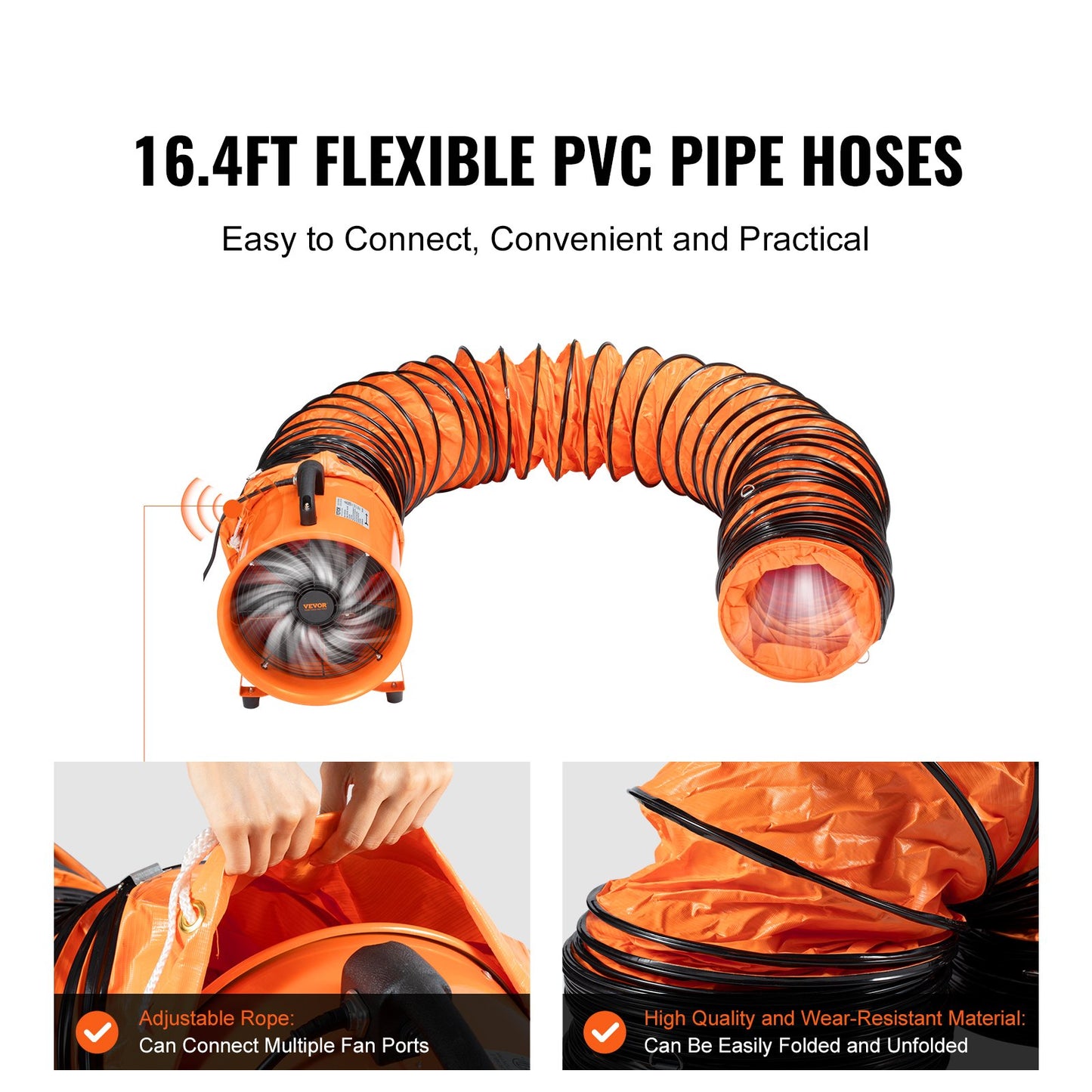 304.8mm Portable Fan Blower 5m Duct Hose Ventilator Industrial
