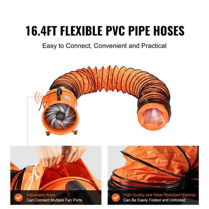 304.8mm Portable Fan Blower 5m Duct Hose Ventilator Industrial