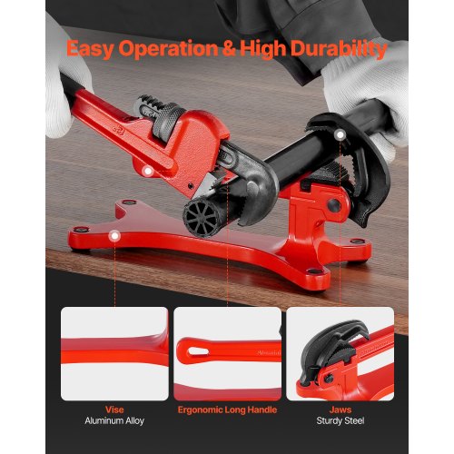 Pipe Vise Portable Lightweight Aluminum Pipe Vise 1/8" to 1-1/2" Capacity | EU