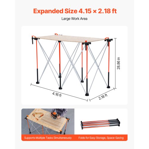 Portable folding work platform 1266 x 665 mm Folding work platform 1135 kg