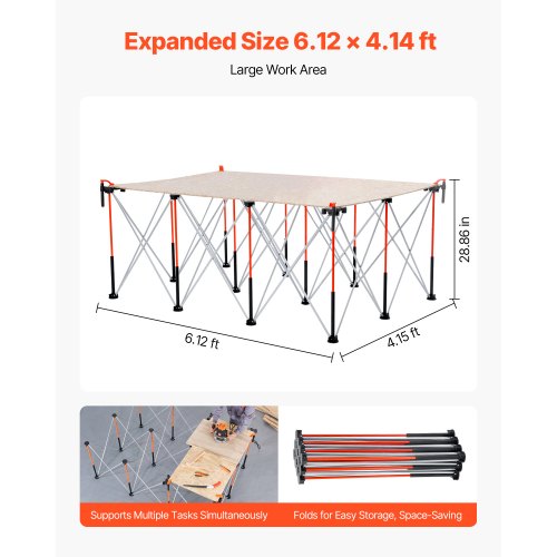 Bärbart hopfällbart arbetsställ 1865 x 1261 mm Hopfällbart arbetsställ 2041 kg