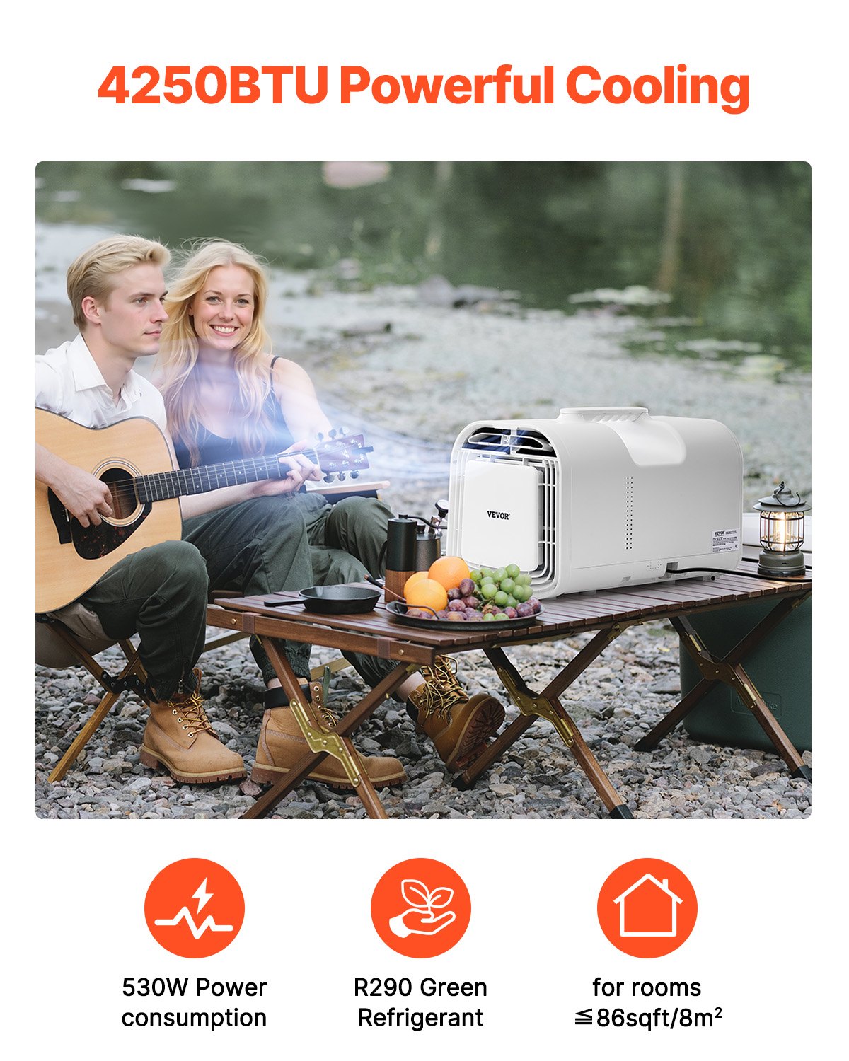 Portable Air Conditioner 4250 BTU Camping Luftkonditionering för tält husbilar