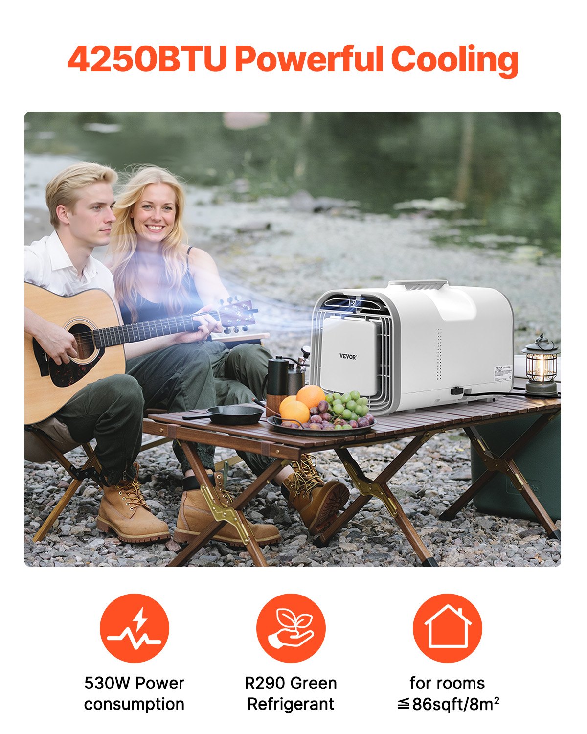 Portable Air Conditioner 4250BTU Tent Air Conditioning AC/DC for Camping