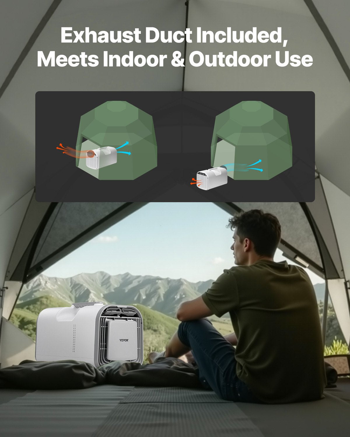 Portable Air Conditioner 4250BTU Tent Air Conditioning AC/DC for Camping