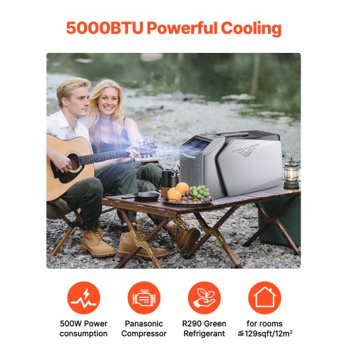 Portable Air Conditioner 5000BTU Tält Luftkonditionering AC/DC för camping |  EU