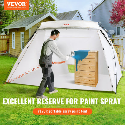Spray Paint Shelter, 10x7x6ft Portable Spray Paint-tält med inbyggt golv och nätskärm, hopfällbar Pop Up Paint Booth för möbler Stor DIY Hobby Tool Painting Station