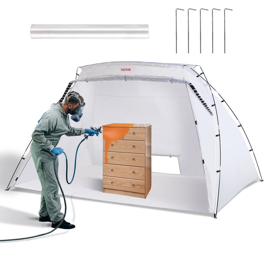 Spray Paint Shelter, 10x7x6ft Portable Spray Paint-tält med inbyggt golv och nätskärm, hopfällbar Pop Up Paint Booth för möbler Stor DIY Hobby Tool Painting Station