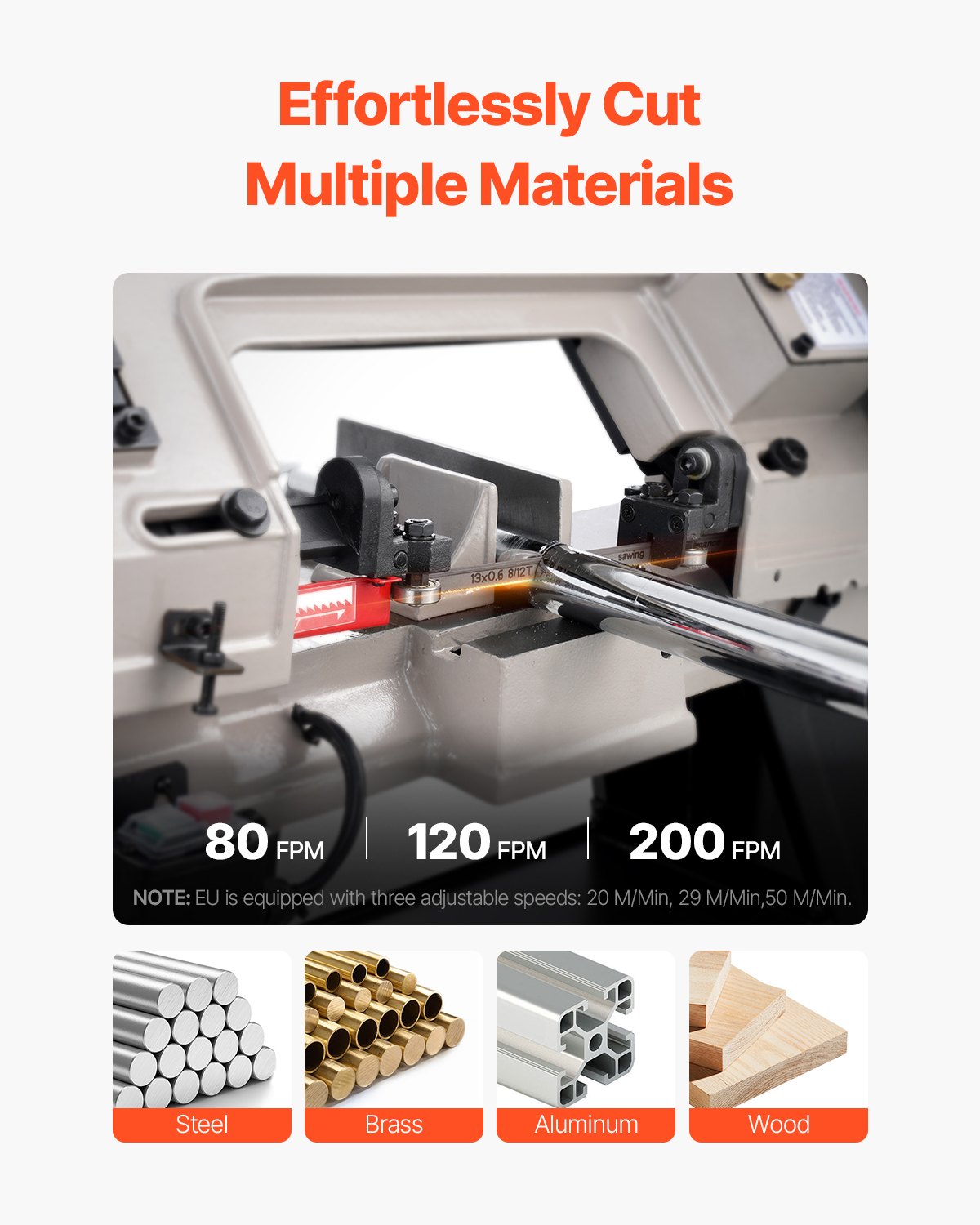 Metal Horizontal Band Saw 4 Inch x 6 Inch 550W Variable Speed Band Saw 220V