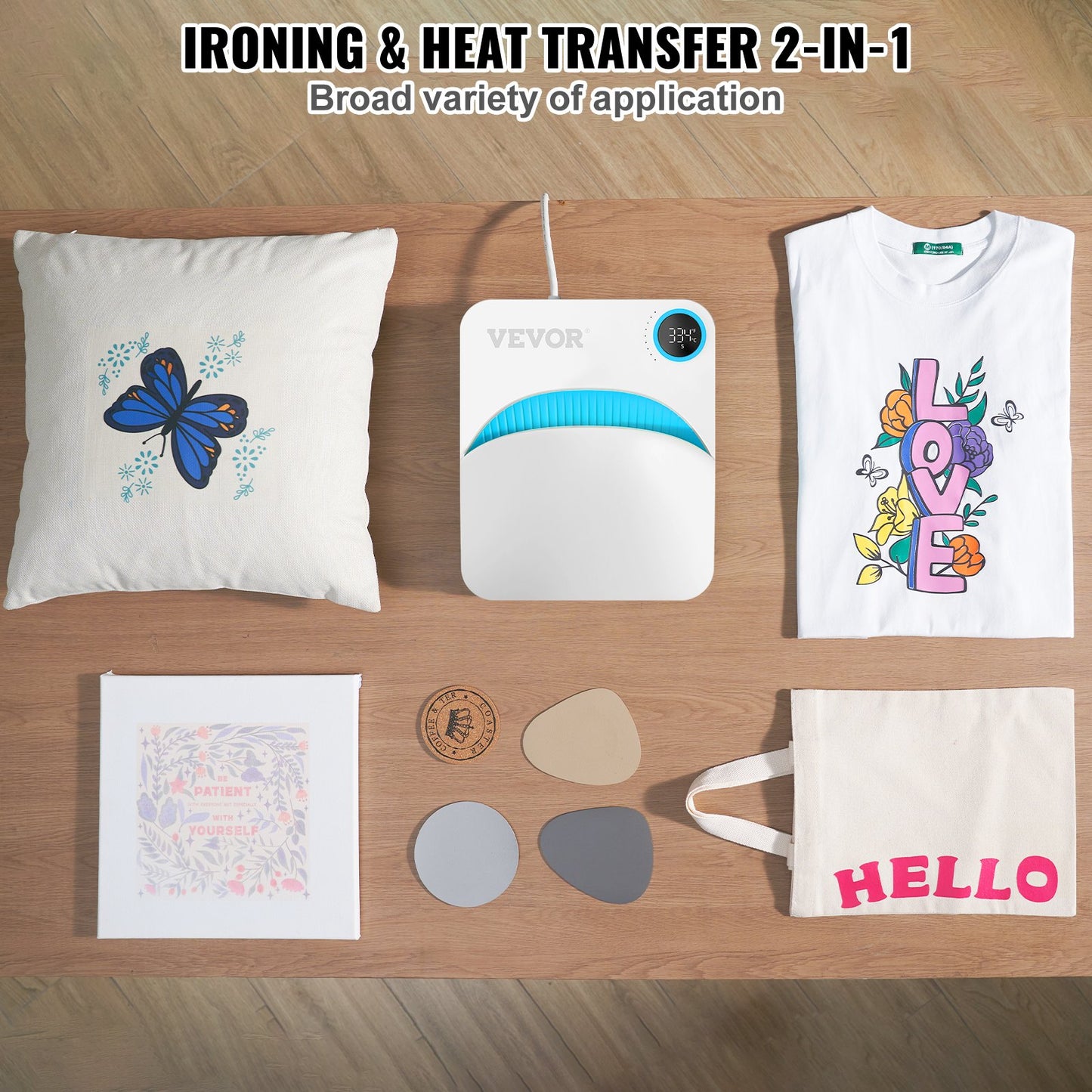 Heat Press 12 x 10 in Portable Easy Press Sublimation Transfer DIY T-shirt