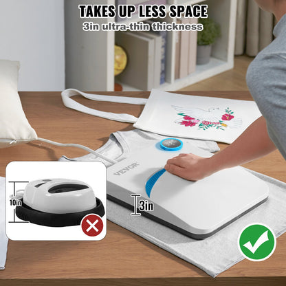 Heat Press 12 x 10 in Portable Easy Press Sublimation Transfer DIY T-shirt