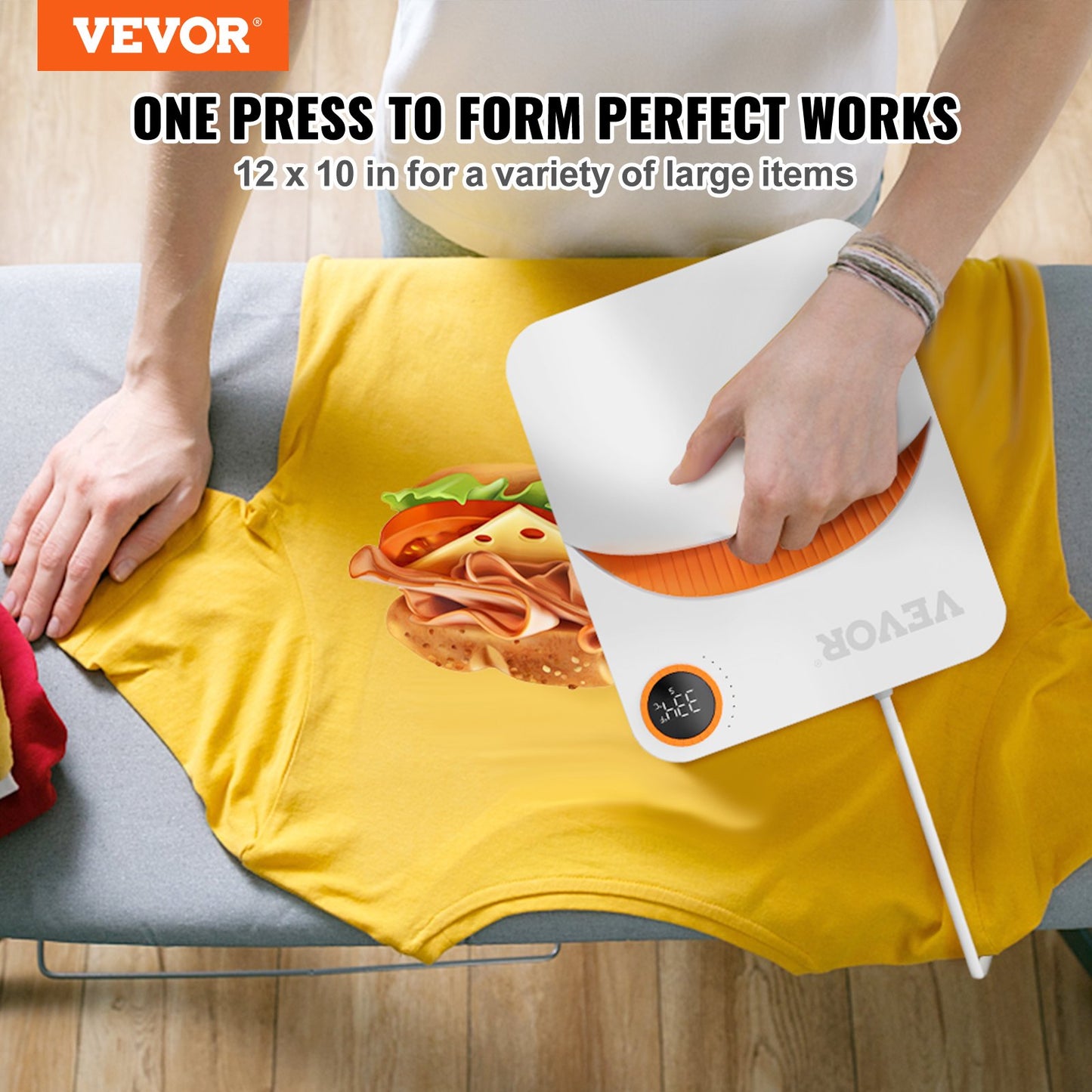 Wärmepresse 12 x 10 Zoll Tragbare Easy Press Sublimationstransfer DIY T-Shirt