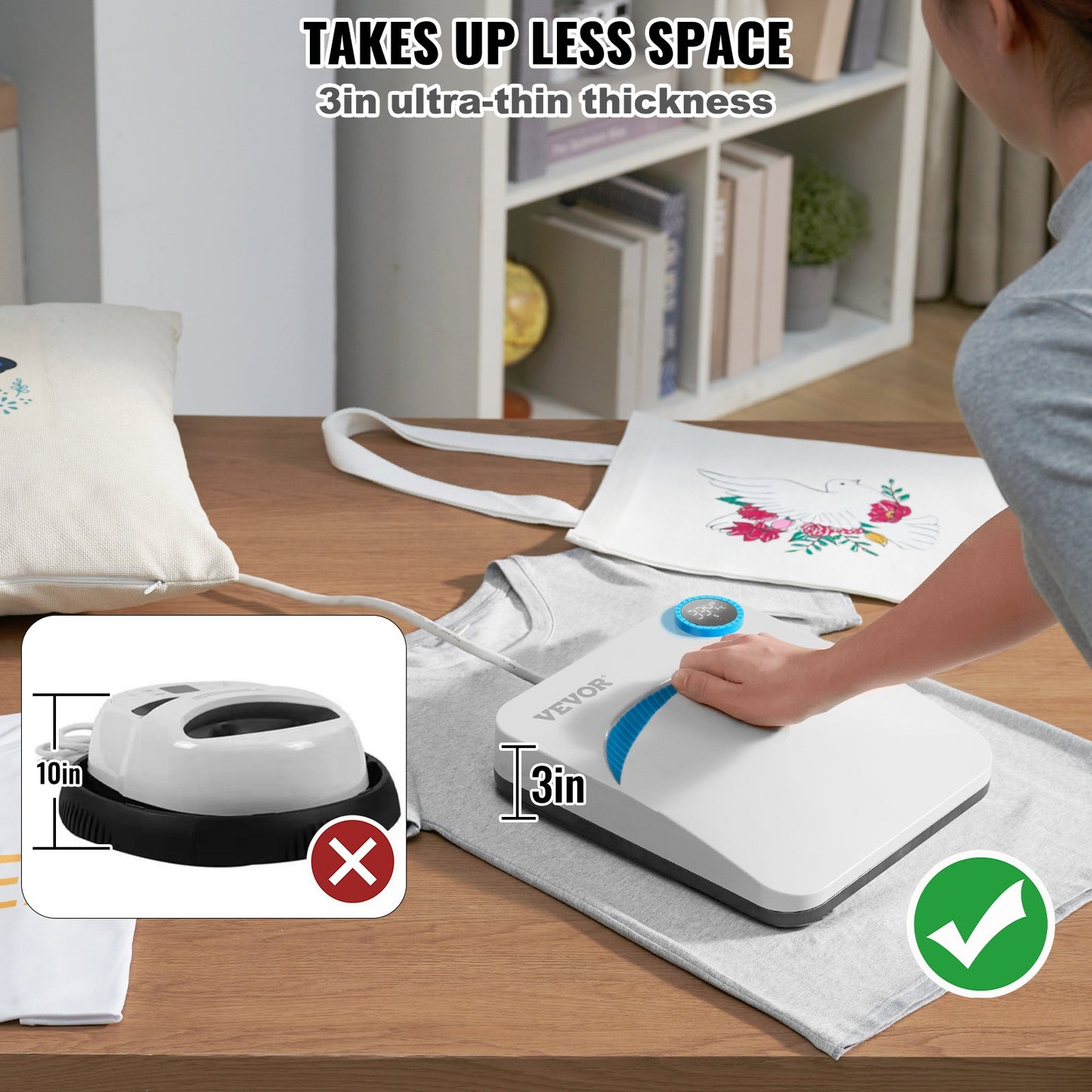 Heat Press 9 x 9 i Portable Easy Press Sublimation Transfer DIY T-shirt