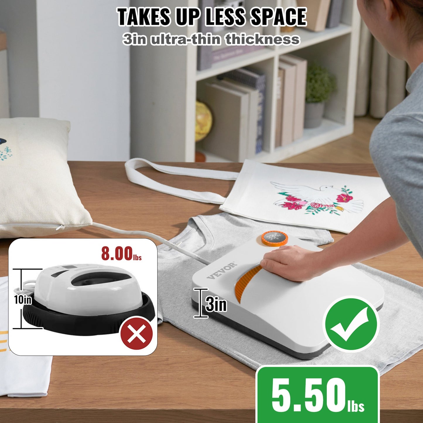Heat Press 9 x 9 i Portable Easy Press Sublimation Transfer DIY T-shirt