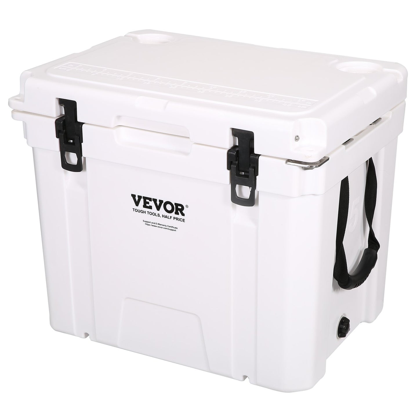 Insulated Portable Cooler, 45 qt, Holds 45 Cans, Ice Retaining Hard Cooler with Heavy Duty Handle, Ice Chest Lunch Box for Camping, Beach, Picnic, Travel, Outdoors, Keeps Ice for Up to 6 Days