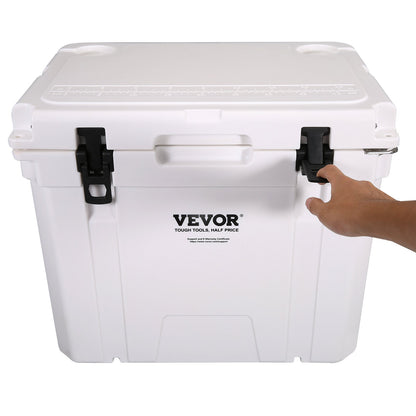 Insulated Portable Cooler, 45 qt, Holds 45 Cans, Ice Retaining Hard Cooler with Heavy Duty Handle, Ice Chest Lunch Box for Camping, Beach, Picnic, Travel, Outdoors, Keeps Ice for Up to 6 Days