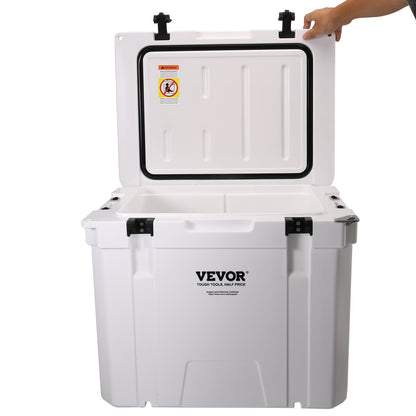 Insulated Portable Cooler, 45 qt, Holds 45 Cans, Ice Retaining Hard Cooler with Heavy Duty Handle, Ice Chest Lunch Box for Camping, Beach, Picnic, Travel, Outdoors, Keeps Ice for Up to 6 Days