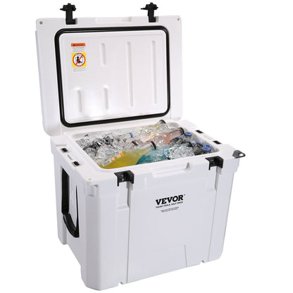 Insulated Portable Cooler, 45 qt, Holds 45 Cans, Ice Retaining Hard Cooler with Heavy Duty Handle, Ice Chest Lunch Box for Camping, Beach, Picnic, Travel, Outdoors, Keeps Ice for Up to 6 Days