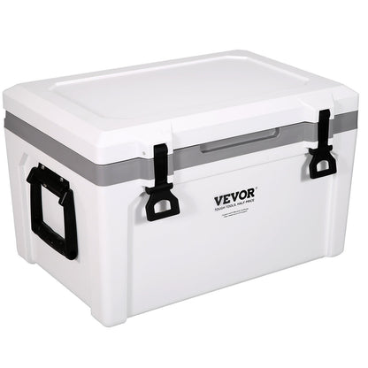 Insulated Portable Cooler, 52 qt, Holds 50 Cans, Ice Retaining Hard Cooler with Heavy Duty Handle, Ice Chest Lunch Box for Camping, Beach, Picnic, Travel, Outdoors, Keeps Ice for Up to 6 Days
