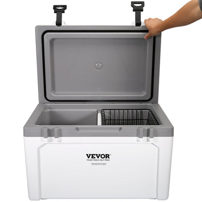 Insulated Portable Cooler, 52 qt, Holds 50 Cans, Ice Retaining Hard Cooler with Heavy Duty Handle, Ice Chest Lunch Box for Camping, Beach, Picnic, Travel, Outdoors, Keeps Ice for Up to 6 Days