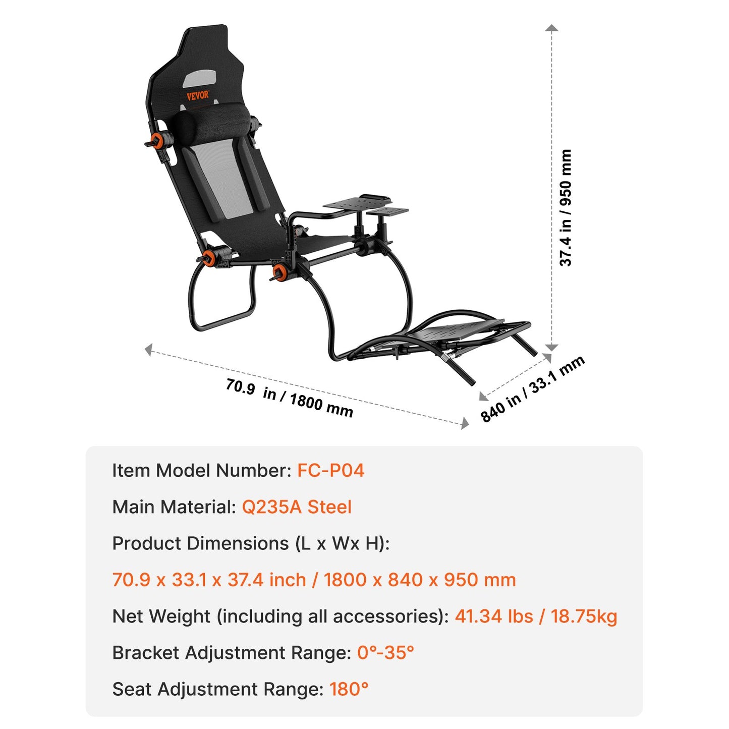 Racing Wheel Stand hopfällbart för Logitech G923/G920/G29 GT/Formula Mode