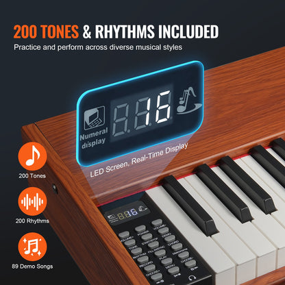 88 tangenter, fullviktad digitalpiano Dubbelklaviatur, fyrbensstativ