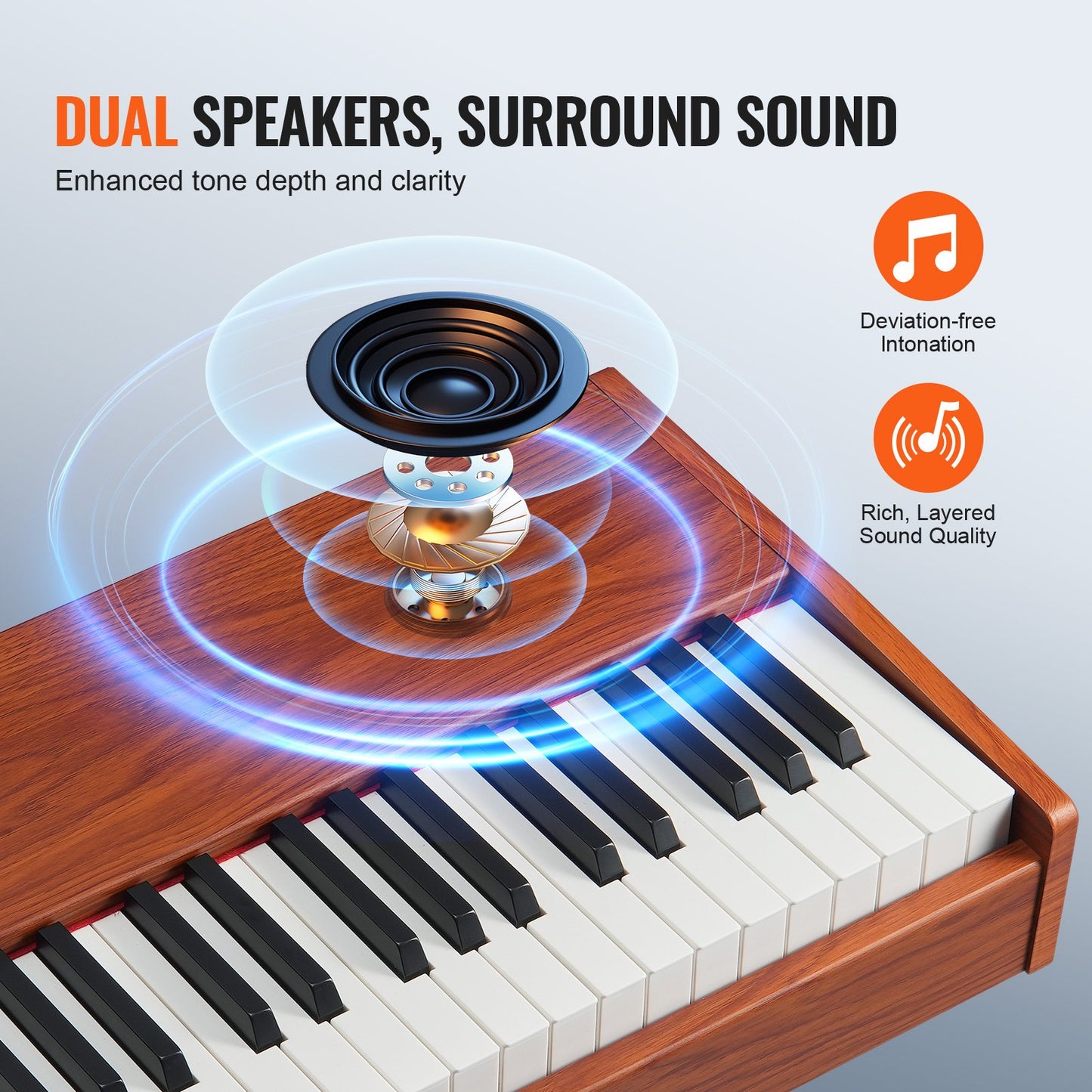 88 tangenter, fullviktad digitalpiano Dubbelklaviatur, fyrbensstativ