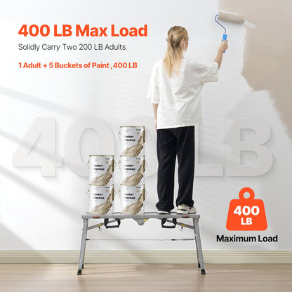 Arbetsplattform Justerbar höjd Bärbar ställningsplattform 400 lb Last