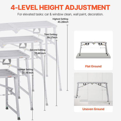 Arbeitsplattform, höhenverstellbar, tragbare Gerüstplattform, 800 lb Traglast