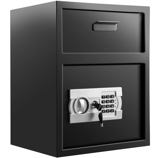 Digitaler Tresor mit elektronischem Codeschloss, Tresorschrank mit zwei Notschlüsseln, Tresorschrank mit Einwurffach, Restauranttresor aus Kohlenstoffstahl, Tresorbox für Zuhause, Hotel und Büro