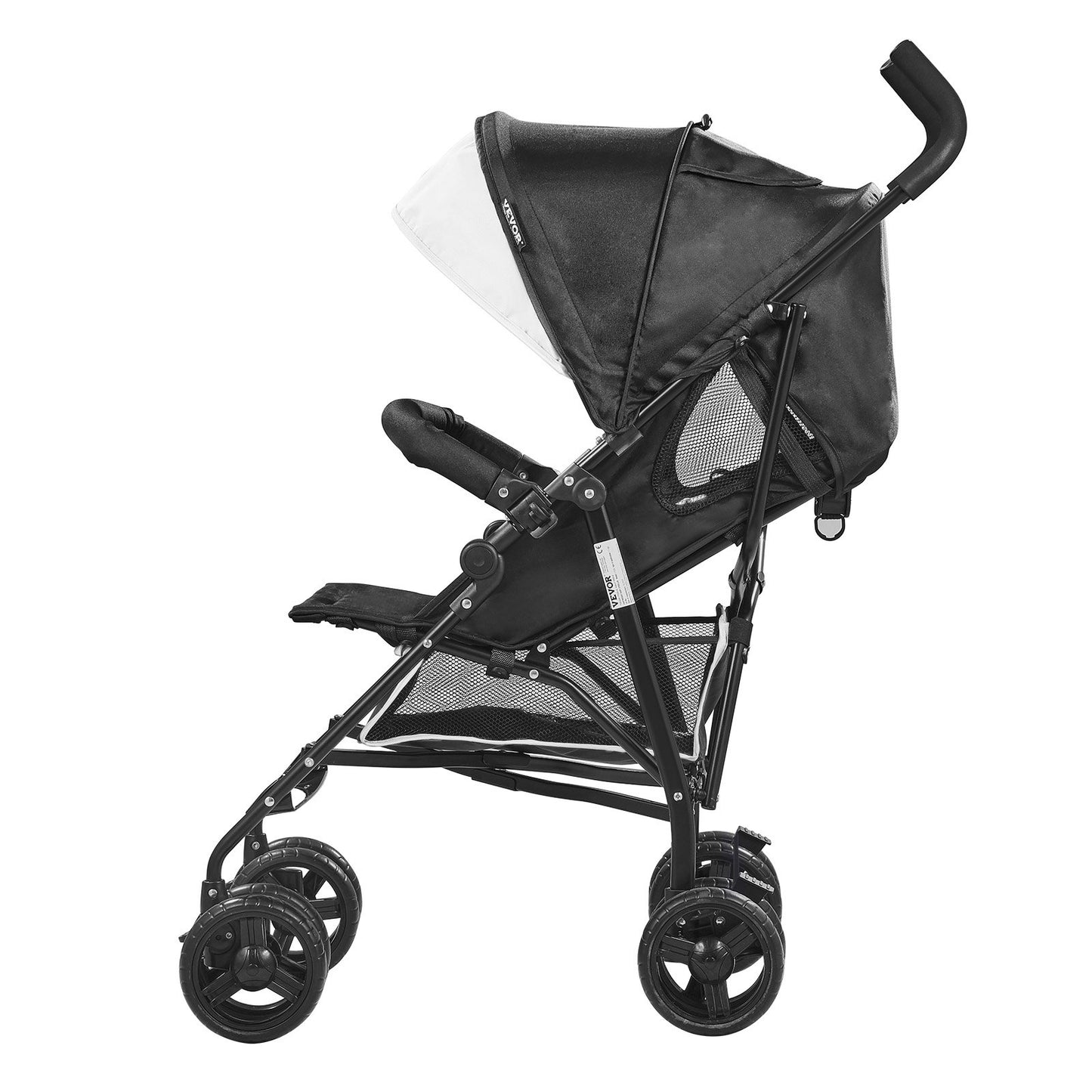 Leichter Kinderwagen Kompakt Faltbar Verstellbare Rückenlehne Schwarz/Weiß