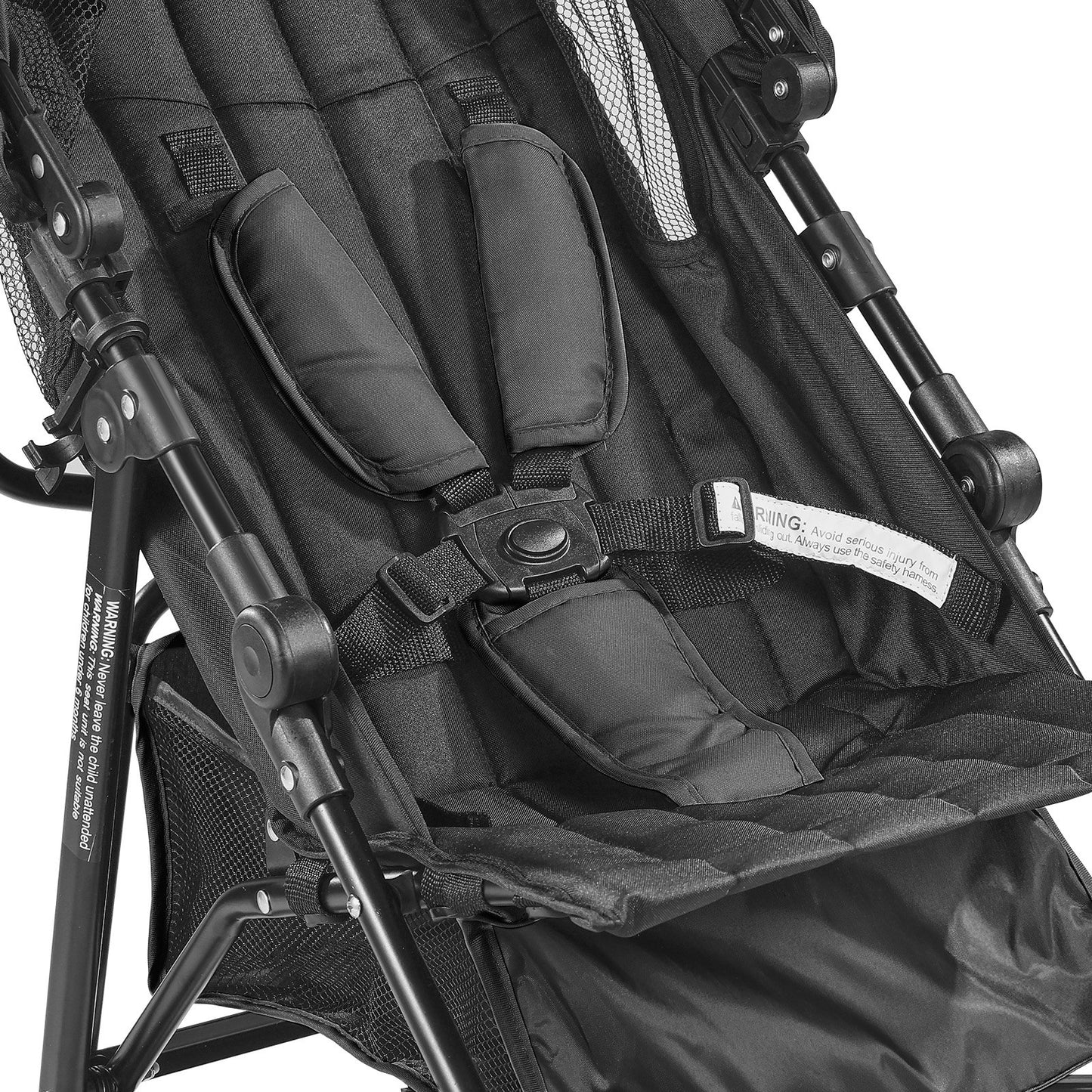 Leichter Kinderwagen, kompakt, einfach zusammenklappbar, verstellbare Rückenlehne, schwarzer Stauraum