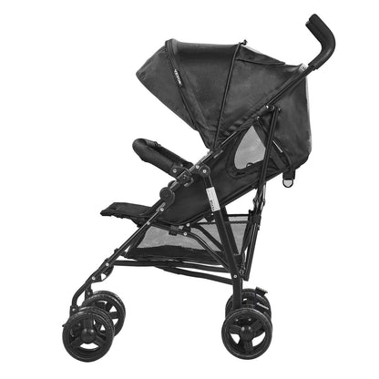 Leichter Kinderwagen, kompakt, einfach zusammenklappbar, verstellbare Rückenlehne, schwarzer Stauraum