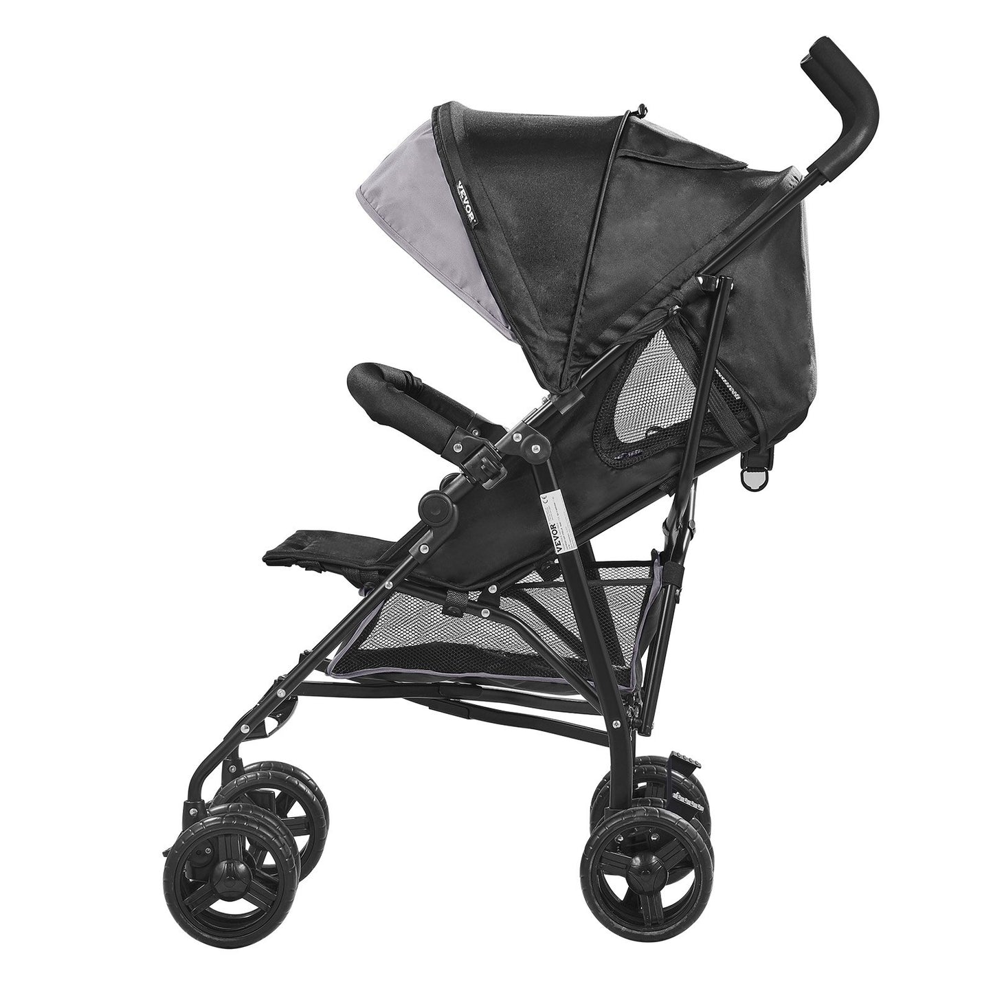 Leichter Kinderwagen Kompakt Faltbar Verstellbare Rückenlehne Hellgrau/Schwarz