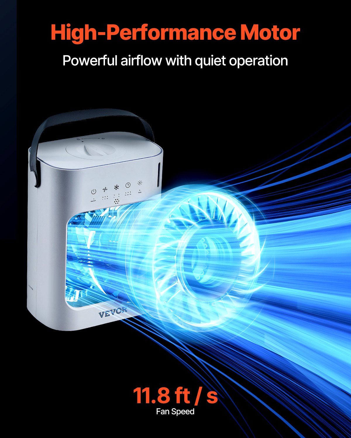 Portable Air Conditioner 4-in-1 Evaporative Air Cooler 700ml water tank
