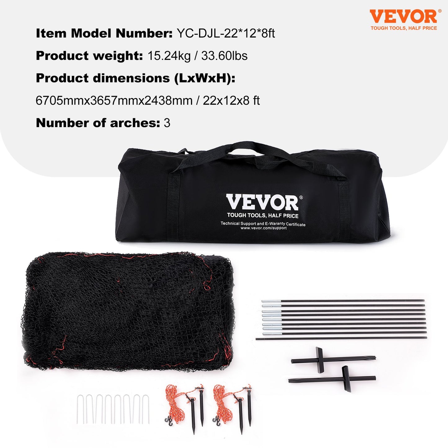 Baseball-Schlagkäfig, Softball- und Baseball-Schlagkäfignetz und -rahmen, tragbares Übungskäfignetz mit Tragetasche, robuster geschlossener Pitching-Käfig, für Schlagübungen im Garten, 22 Fuß