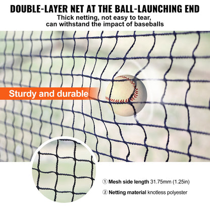 Baseball Batting Cage, Softball och Baseball Batting Cage Nät och ram, övningsbärbart burnät med bärväska, Heavy Duty Insluten Pitching Cage, för backyard slagträning, 40FT