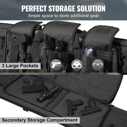 Rifle Bag 36 tum Tactical Double Long Gun Bag för 2 gevär och 2 pistoler