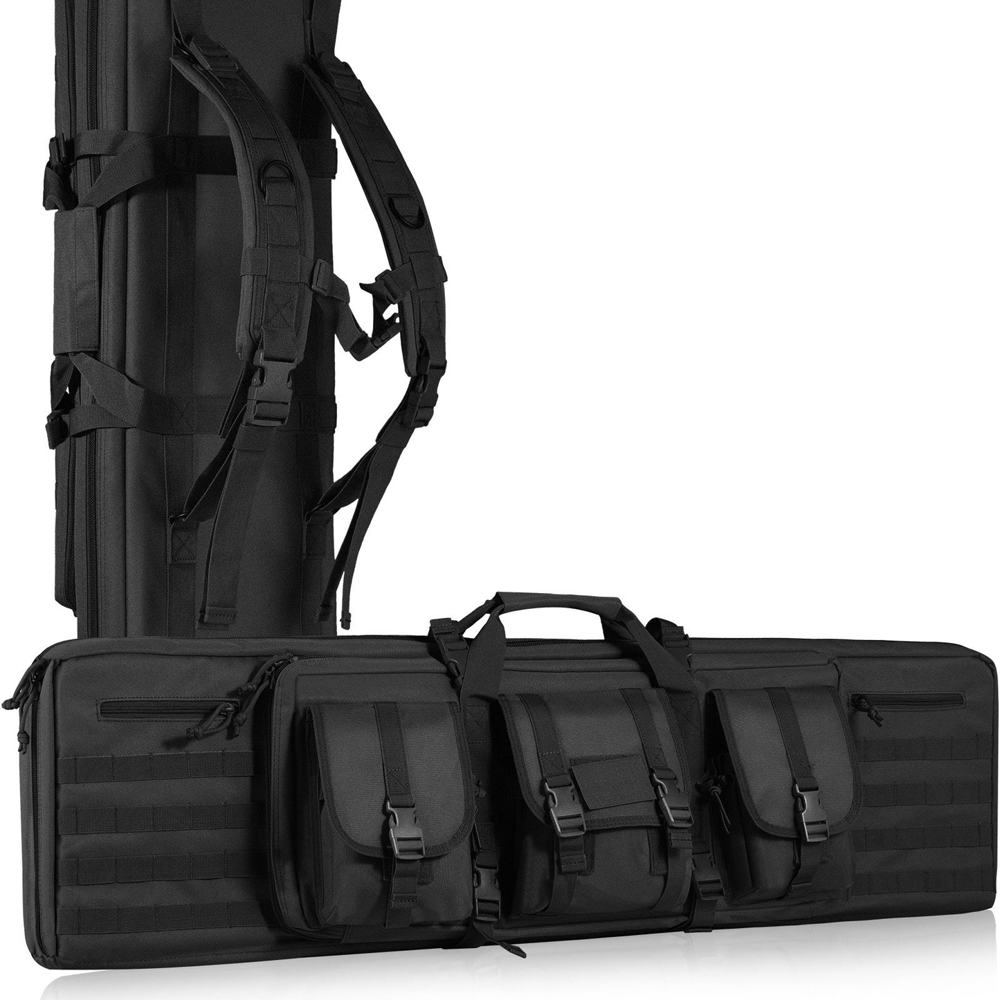 Rifle Bag 36 tum Tactical Double Long Gun Bag för 2 gevär och 2 pistoler