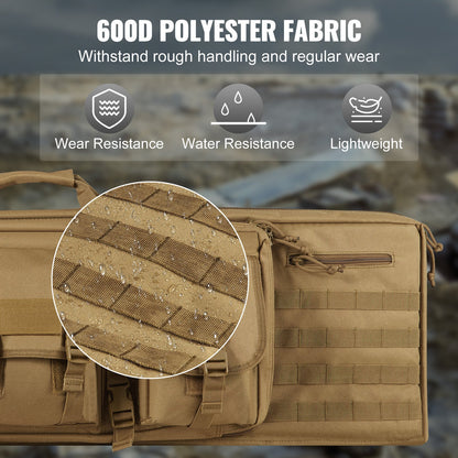 Rifle Bag 36 tum Tactical Double Long Gun Bag för 2 gevär och 2 pistoler