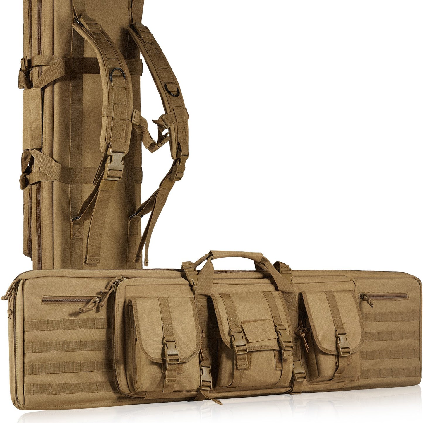 Rifle Bag 36 tum Tactical Double Long Gun Bag för 2 gevär och 2 pistoler