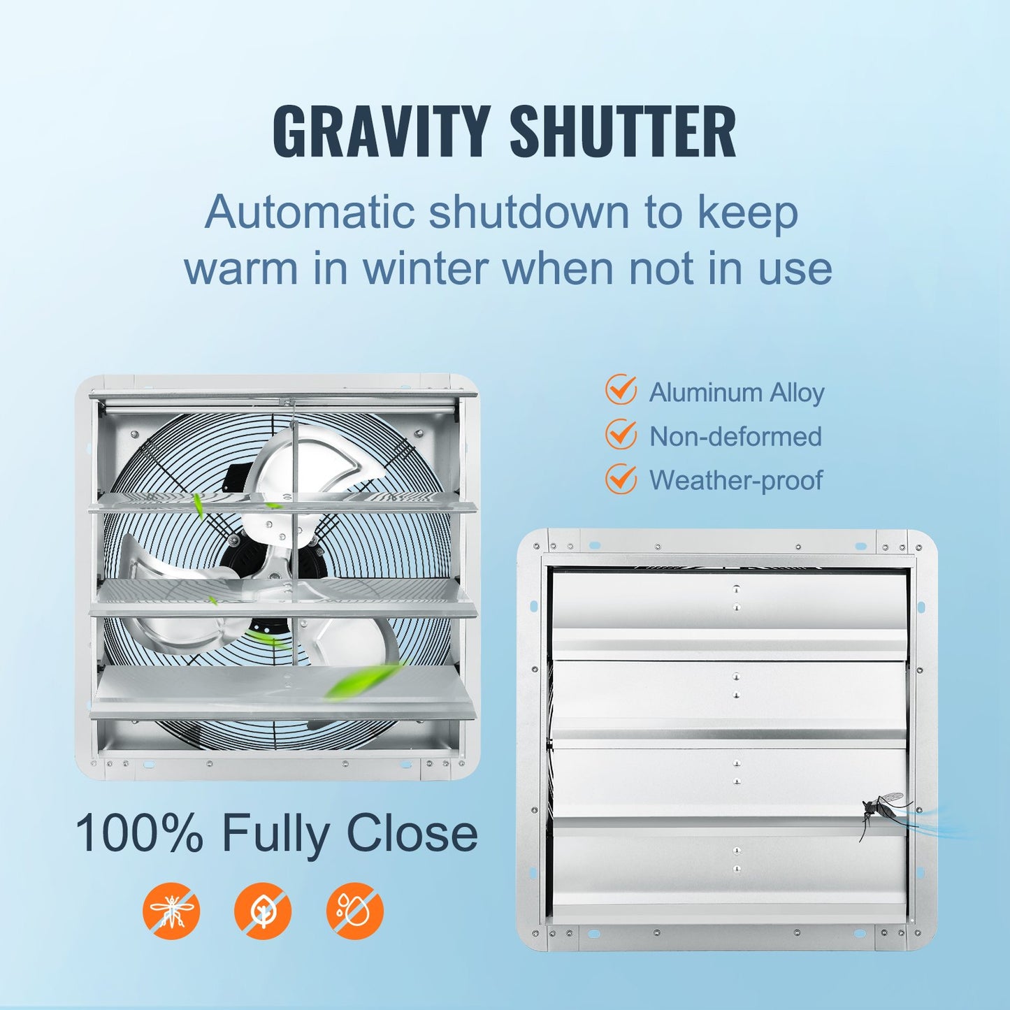 Shutter Avgasfläkt Shop Avgasfläkt 406 mm Väggmonterad 1506 CFM AC