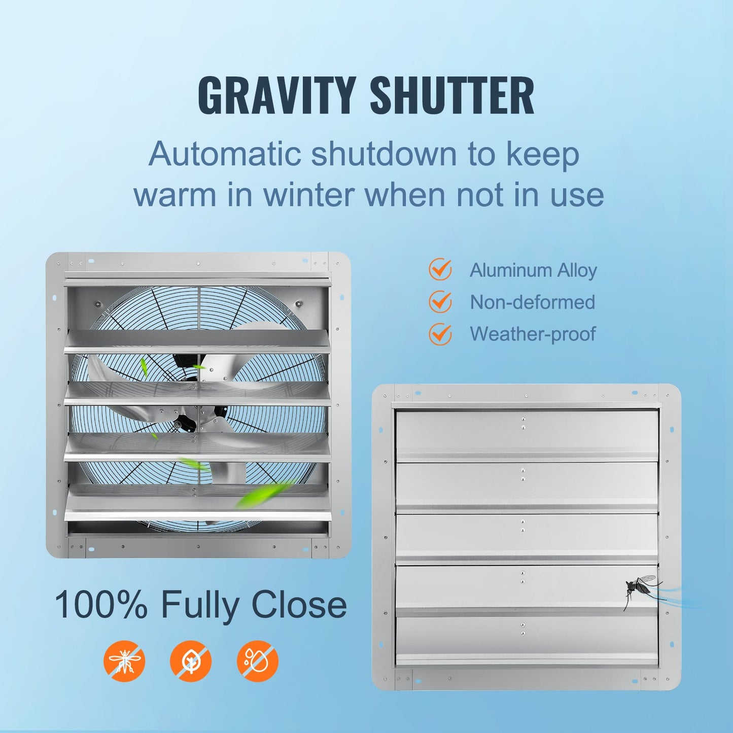 Shutter Avgasfläkt Shop Avgasfläkt 610 mm Väggmonterad 2892 CFM AC